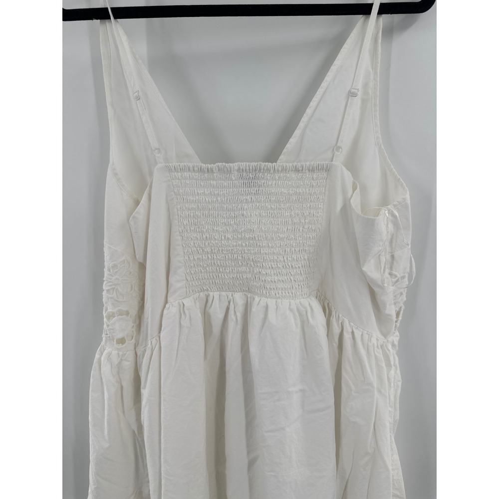 Anthropologie Vineet Bahl Sleeveless V-Neck Floral Cutwork Dress White 2X - Picture 9 of 10
